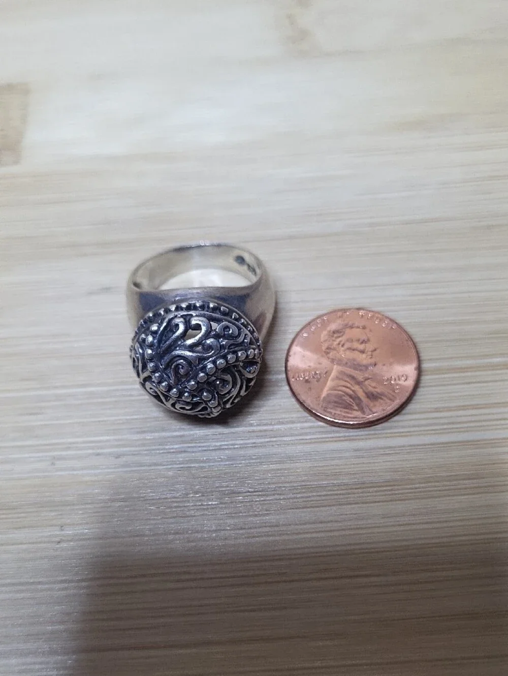 Vintage Estate- Intricate Filigree Dome Ring - 925 Sterling Silver Sz8